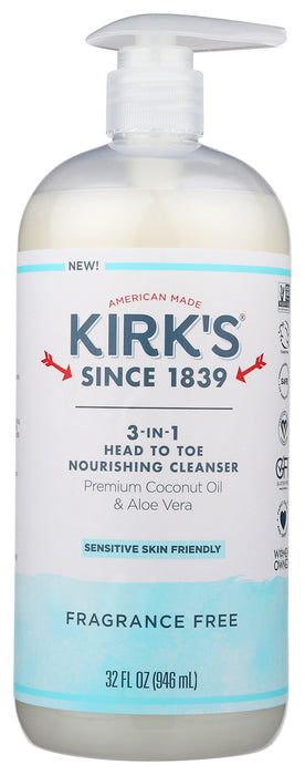 Kirk`S  Natural Cleanser Frag Free  1 Each  32 Oz