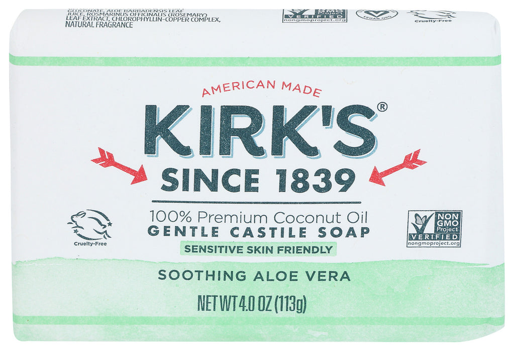 Kirk`S  Bar Soap Castile Soothing Aloe Vera  1 Each  4 Oz