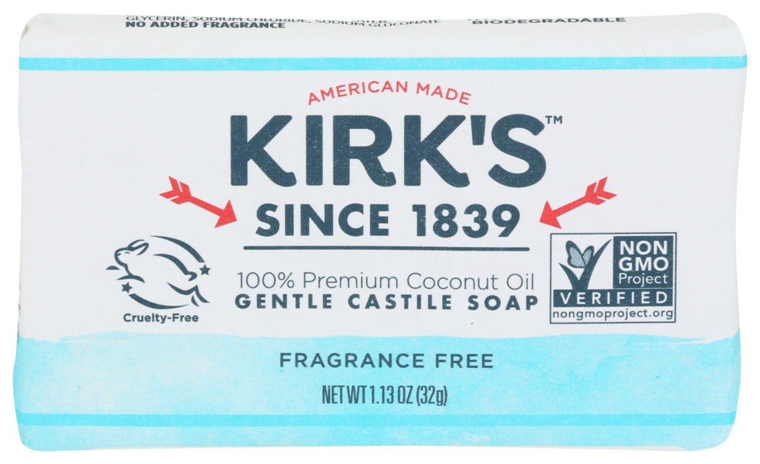 Kirk's Gentle Castile Bar Soap Fragrance Free 1 Each 1.13 Oz