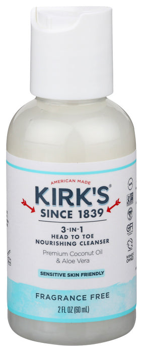 Kirk's 3-in-1 Nourishing Cleanser Coconut Oil & Aloe Vera 2 Fl