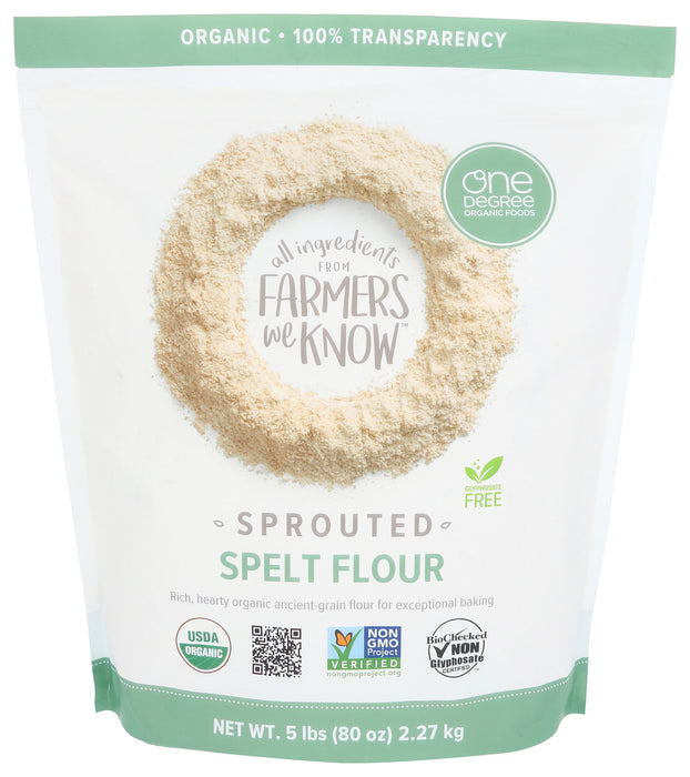 One Degree Organic Foods  Organic Sprouted Spelt Flour   80 Oz