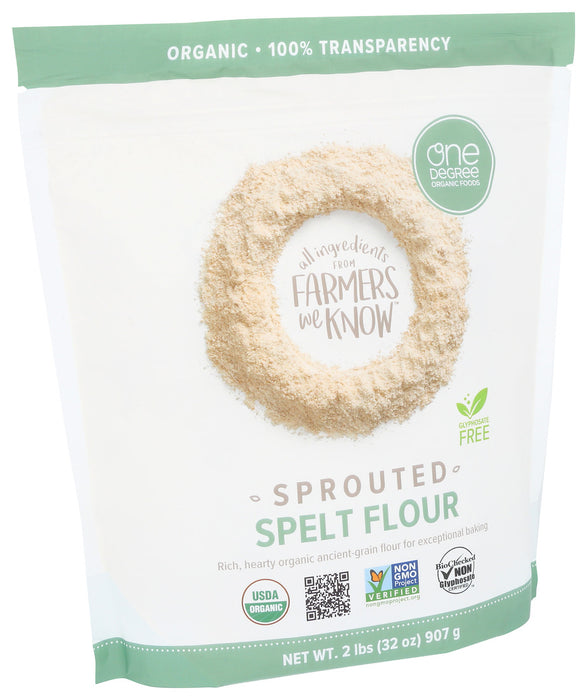 One Degree Organic Foods  Organic Sprouted Spelt Flour   32 Oz