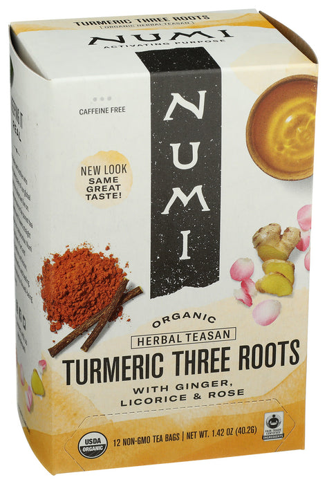 Numi Organic Tea Turmeric Three Roots 12 Tea Bags