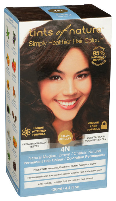 Tints Of Nature  4N Natural Medium Brown Permanent Hair Color 4.4 Oz