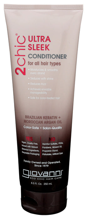 Giovanni  2Chic Ultra Sleek Conditioner With Brazilian Keratin And Argan Oil  1 Each  8.5 Oz