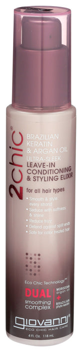 Giovanni  2Chic Ultra Sleek Leave In Conditioning And Styling Elixir With Brazilian Keratin And Arga