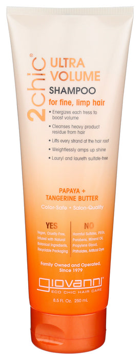 Giovanni  2Chic Shampoo Ultra Volume Tangerine And Papaya Butter  1 Each  8.5 Oz