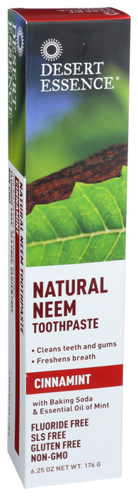 Desert Essence  Toothpaste Natural Neem Cinnamint  1 Each  6.25 Oz