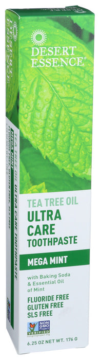 Desert Essence  Tea Tree Oil Ultra Care Toothpaste Mega Mint  1 Each  6.25 Oz