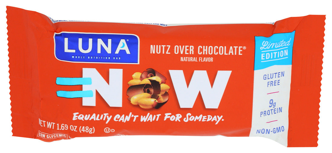 Luna  Gluten Free Nuts Over Chocolate Now Bar Made With Organic Ingredients   1.69 Oz