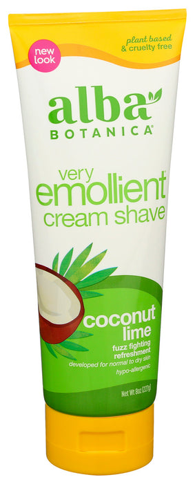 Alba Botanica  Very Emollient Cream Shave Coconut Lime  1 Each  8 Oz