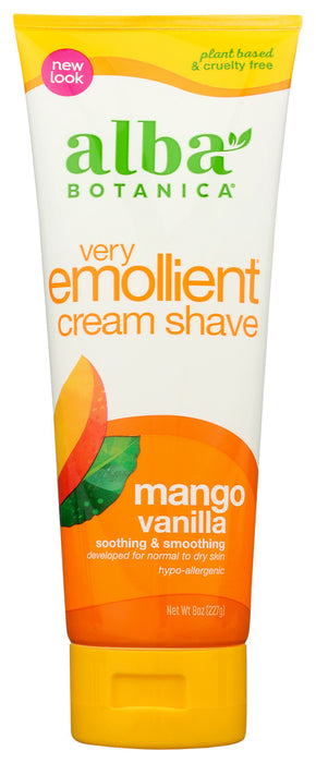 Alba Botanica  Very Emollient Cream Shave Mango Vanilla  1 Each  8 Oz