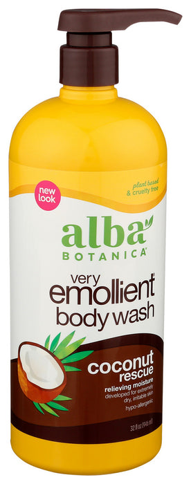 Alba Botanica Very Emollient Coconut Body Wash Bottle 1 Each 32 Oz