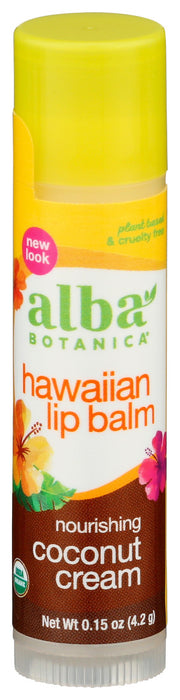 Alba Botanica  Coconut Cream Hawaiian Lip Balm Stick  .15 Oz