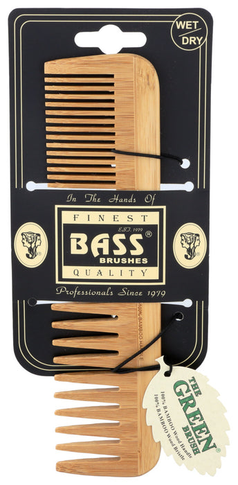 Bass Brushes  Wet And Dry Comb 100% Bamboo Wood  1 Each  1 Ct