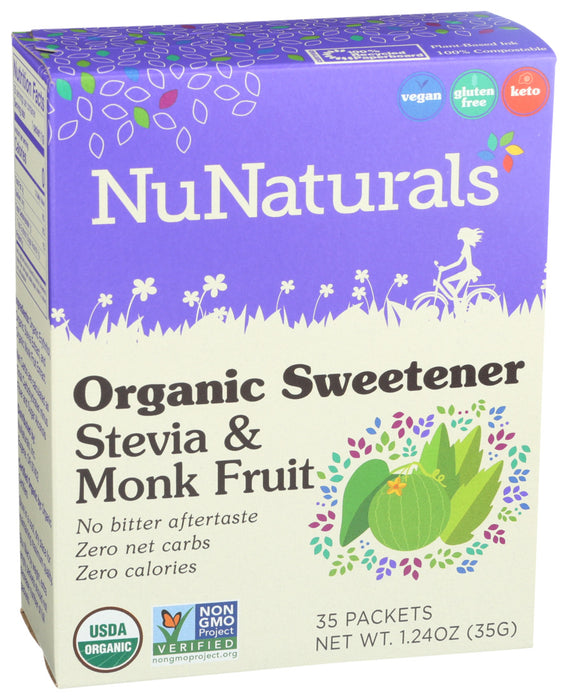 Nunaturals  Organic Sweetener Stevia And Monk Fruit  1 Each  35 Ct