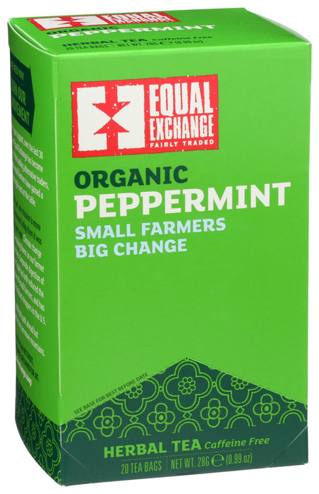 Equal Exchange  Organic Peppermint Herbal Tea Caffeine Free Bags  20 Ct