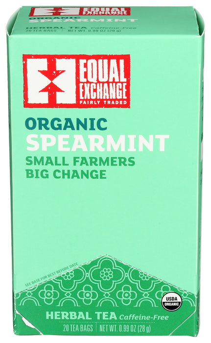 Equal Exchange  Organic Spearmint Herbal Tea  Caffeine Free  20 Tea Bags   20 Ct