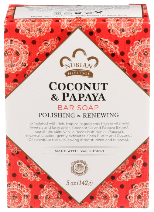 Nubian Heritage  Bar Soap Coconut & Papaya  1 Each  5 Oz