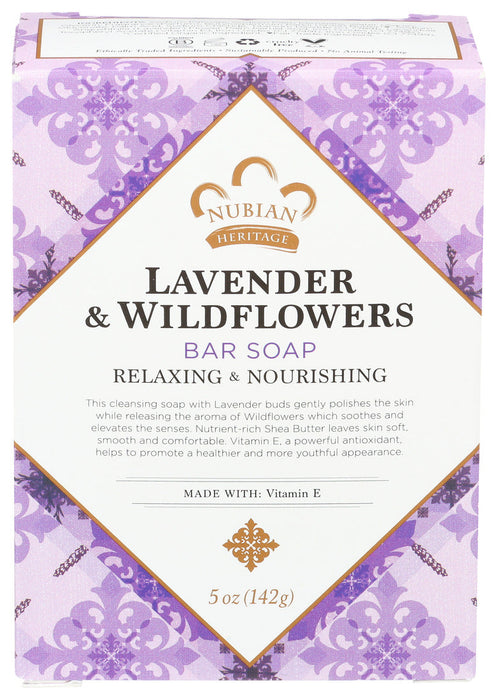 Nubian Heritage  Bar Soap Lavender And Wildflowers  1 Each  5 Oz