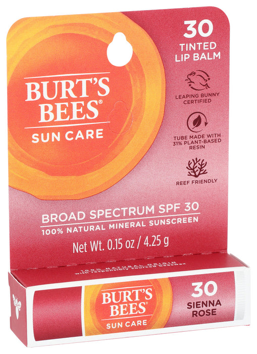 Burt'S Bees  Tinted Spf Sienna Rose Lip Balm Red  .15 Oz