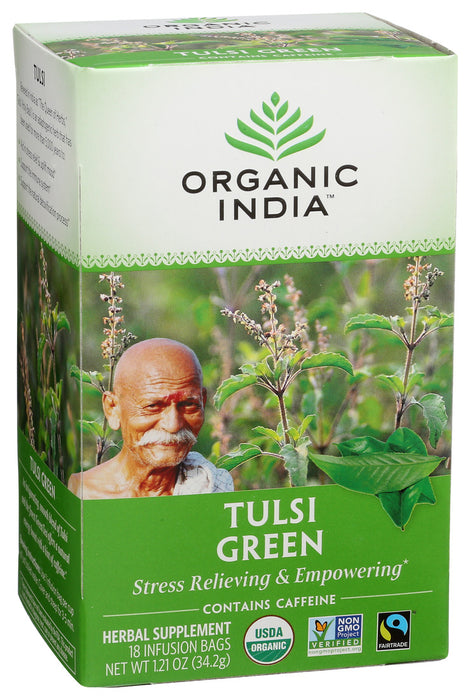 Organic India Tulsi Tea Green Tea 18 Tea Bags