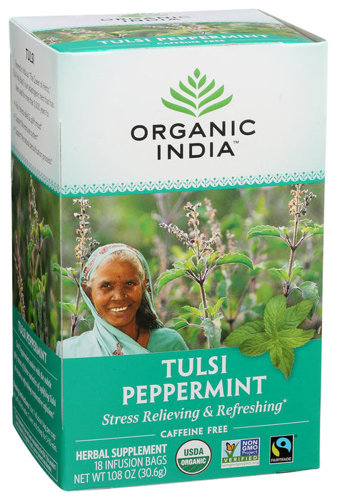 Organic India Tulsi Tea Peppermint 18 Tea Bags