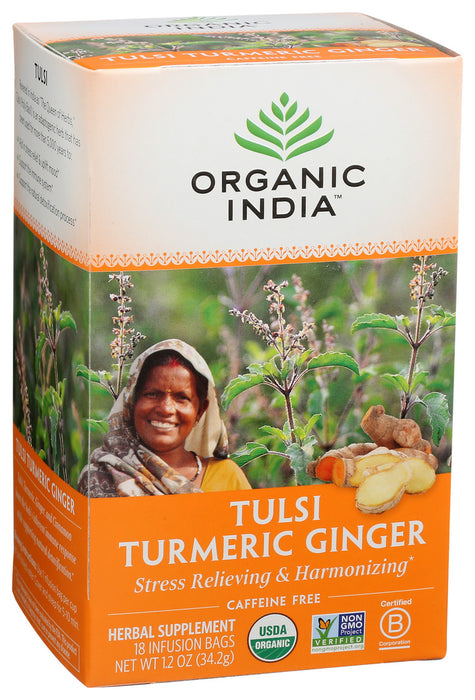 Organic India Organic Tulsi Tea Turmeric Ginger 18 Ct