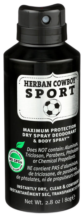 Herban Cowboy Sport Maximum Protection Dry Spray 2.8 Oz