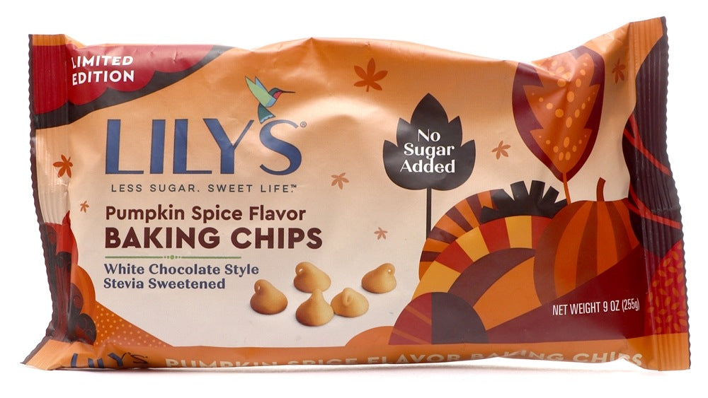 Lily'S  White Chocolate Baking Chips Pumpkin Spice Flavor   9 Oz