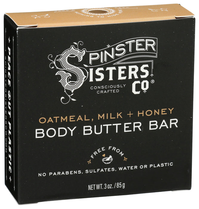 Spinster Sisters Co Oatmeal Milk and Honey Body Butter Bar 3 oz