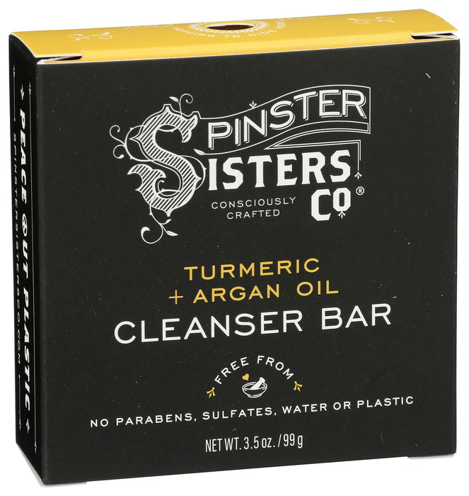 Spinster Sisters Co Turmeric And Argan Oil Face Cleanser Bar 3.5 Oz