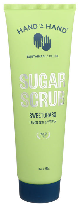 Hand In Hand Soap Sugar Scrub Lemon Zest & Vetiver Sweetgrass 9 Oz