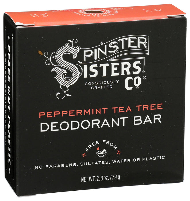 Spinster Sisters Co Deodorant Bar Peppermint Tea Tree 2.8 oz