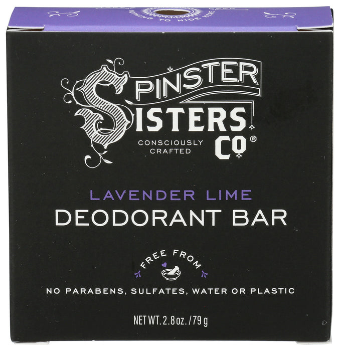 Spinster Sisters Lavender Lime Deodorant Bar 2.8 Oz