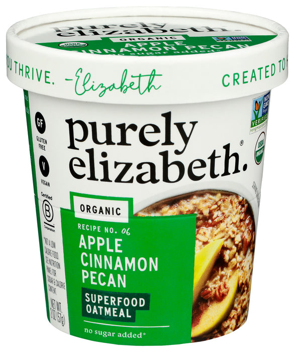 Purely Elizabeth  Organic Superfood Oatmeal Apple Cinnamon Pecan   2 Oz