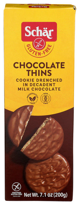 Schar  Gluten Free Chocolate Thins Cookies  7.10 Oz