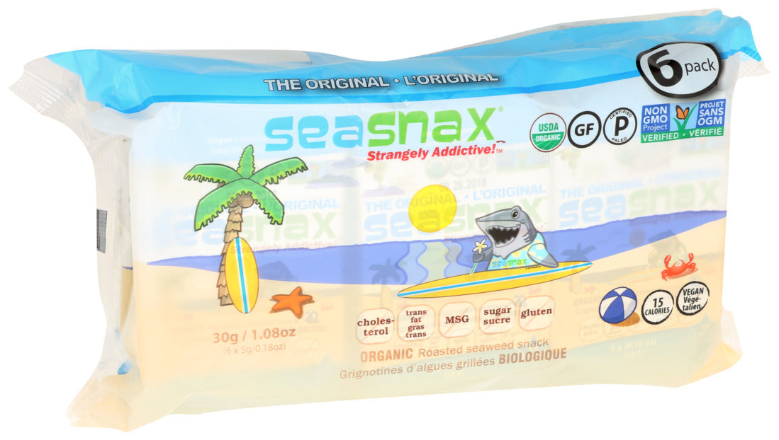 Seasnax  Organic Seaweed Snack Original  1.08 Oz