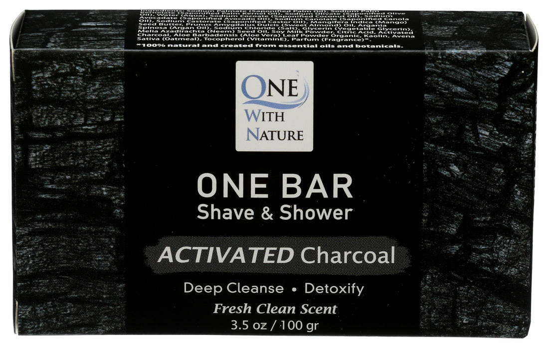 One With Nature  Bar Activated Charcoal  3.5 Oz