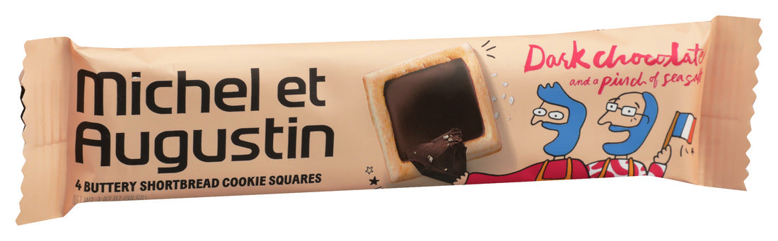 Michel Et Augustin  Cookie Dark Chocolate Sea Salt 4 Squares  1.07 Oz