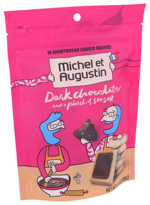 Michel Et Augustin  Cookie Dark Chocolate Sea Salt Shortbread Squares  4.4 Oz