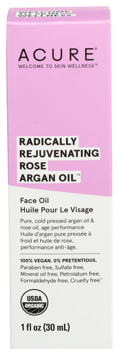 Acure  Radically Rejuvenating Rose Argan Oil  1 Each  1 Oz