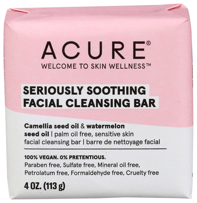 Acure  Seriously Soothing Facial Cleansing Bar 4 Oz