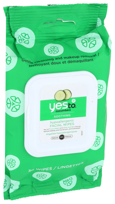 Yes To Cucumbers Facial Towelettes Soothing Hypoallergenic 30 Ct