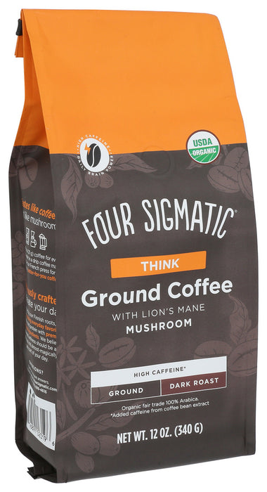 Four Sigmatic  Mushroom Think Ground Organic Coffee   12 oz