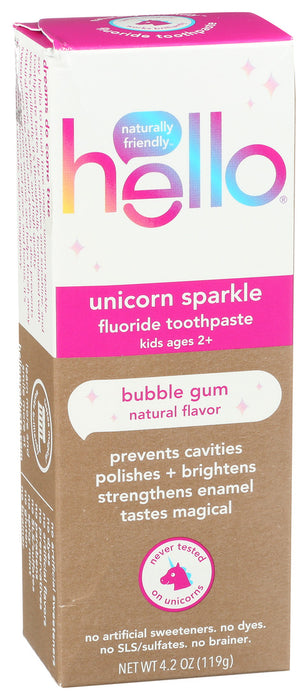 Hello Products  Toothpaste Kid Unicorn Fluoride  1 Each  4.2 Oz