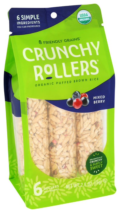 Crunchy Rollers  Crunchy Rice Rollers Mixed Berry Organic  2.6 Oz