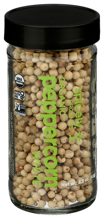 Spicely Organics  Organic White Peppercorn  2.2 Oz
