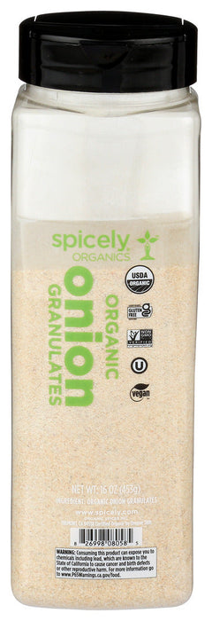 Spicely Organics  Organic Onion Granules Spice  16 Oz