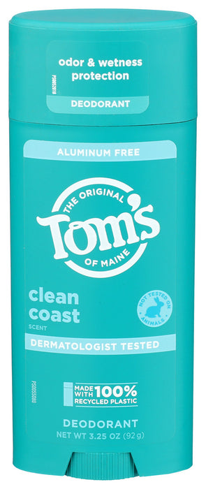 Tom's Of Maine Aluminum-free Clean Coast Scent Deodorant 3.25 Oz